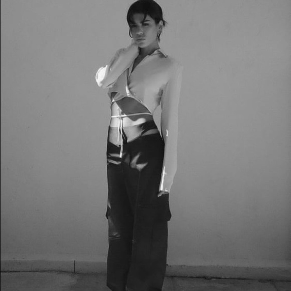 NWT Zara Satin Cargo Pants